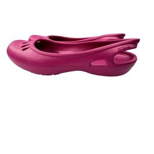 CROCS‎ Pink Slip On Ballerina Slingback Flats Size W9 Beach Pool Rubber 9